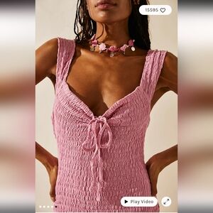 Free People Eleni Pink Maxi Dress